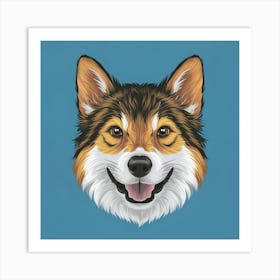 Huskie Dog Portrait Art Print