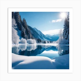 Lake In Winter Art Print