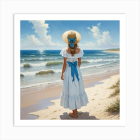 Default Artwork In Oil Painting Relief A Young Girl Standing A 1 Art Print