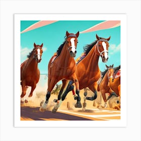 Horse Race Art Print