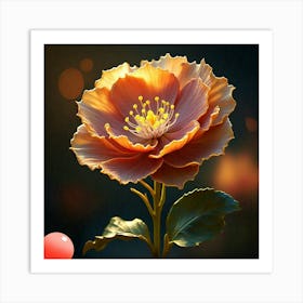 Flower On A Dark Background Art Print