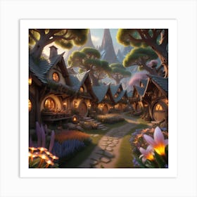 Hobbit Village Art Print