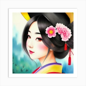 Unveiling Tradition: The Geisha’s Quiet Mystique Art Print