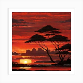 sunset nature Art Print