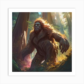 Bigfoot Happy Art Print