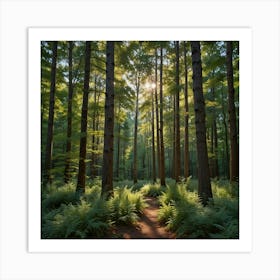 Ferns In The Forest 3 Art Print