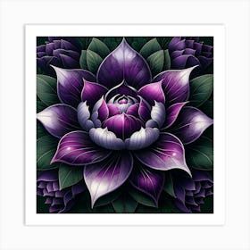 Purple Lotus Flower Art Print