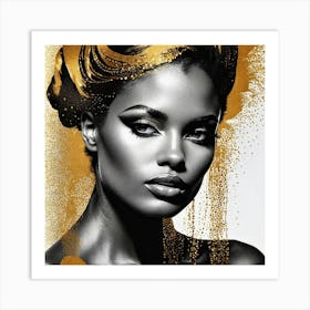 Gold And Black Canvas Print 1 Art Print