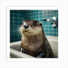 Default Otter Bathroom Animal Art 3 Art Print