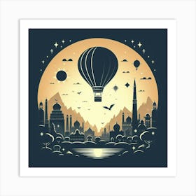 Hot Air Balloon In The Sky Art Print