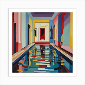 Pool By Person Art Print