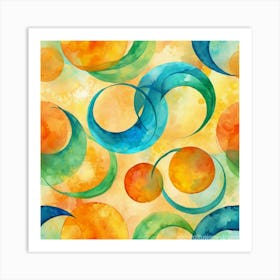 Orbs In Colour AI Art Print