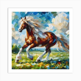 Horse Running In The Nature Art Print