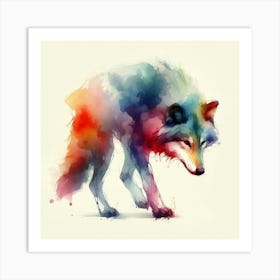 Wolf Watercolor Painting 3 Art Print