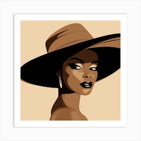 Black Woman In A Hat 20 Art Print