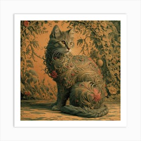 Cat In A Garden Art Print