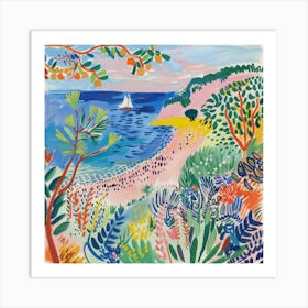 Seaside Painting Matisse Style 5 Art Print