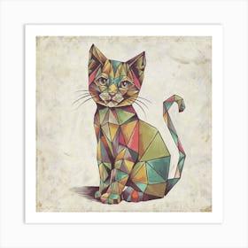 Geometric Cat 4 Art Print