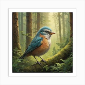 Bird In The Forest Art Print 3 Art Print