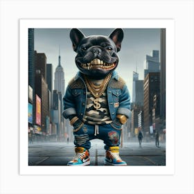 French Bulldog In A City Art Print