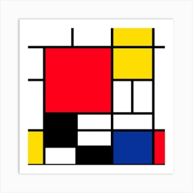 Mondrian Classic Sq Art Print