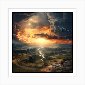 Lightning In The Sky Art Print