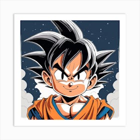Kid Goku Painting (8) Art Print