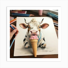 Ice Cream Cone Drawing 1 Art Print