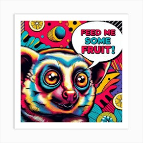 Loris, pop art 1 Art Print