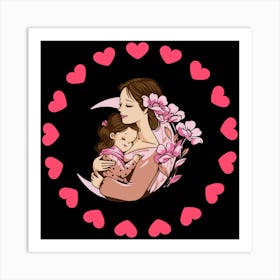 Mother And Daughter Happy Mother's Day Art Print