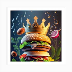 Hamburger Royal And Vegetables Ultrarealistic U (6) (1) Art Print