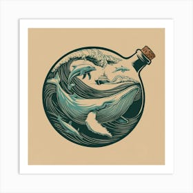 Whale In Bottle Art Print