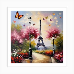 Paris With Butterflies 65 Art Print