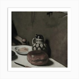 Table With Bread And Butter Art Print