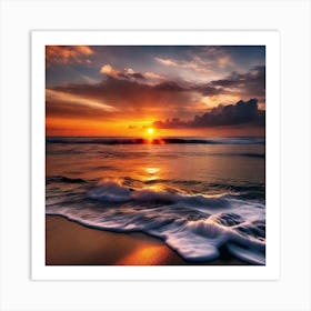 Sunset At The Beach 206 Art Print