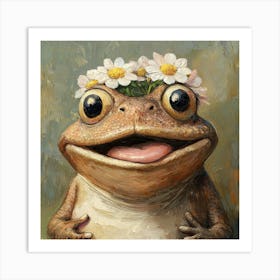 Frog With Flowers 10 Poster