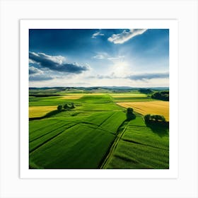 Aerial View Of A Field 1 Art Print