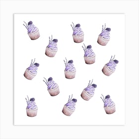 Lavender Cupcakes Art Print