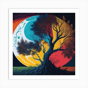 Colour Tree Art Print