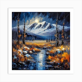 Moonlight In The Mountains Art Print