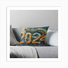 2024 Dragon Throw Pillow Art Print