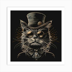 Steampunk Cat 18 Art Print