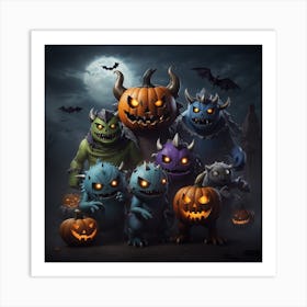 Halloween Monsters 3 Art Print