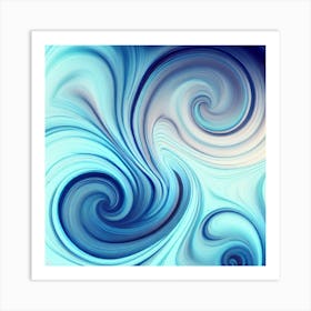 Abstract Blue Swirls Art Print