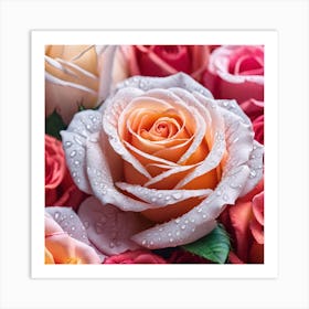 Roses In The Rain Art Print