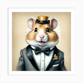 Hamster In A Suit 9 Art Print