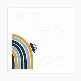 Rainbow Car Art Print