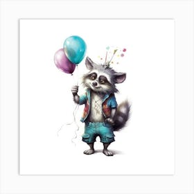 Birthday Raccoon 1 Art Print