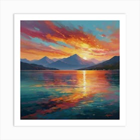 Sunset Over The Mountains Art Print