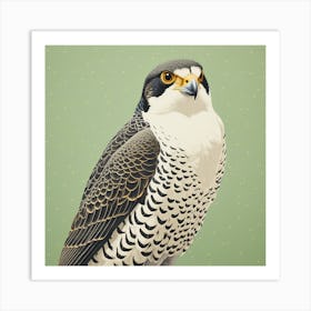 Ohara Koson Inspired Bird Painting Falcon 1 Square Art Print